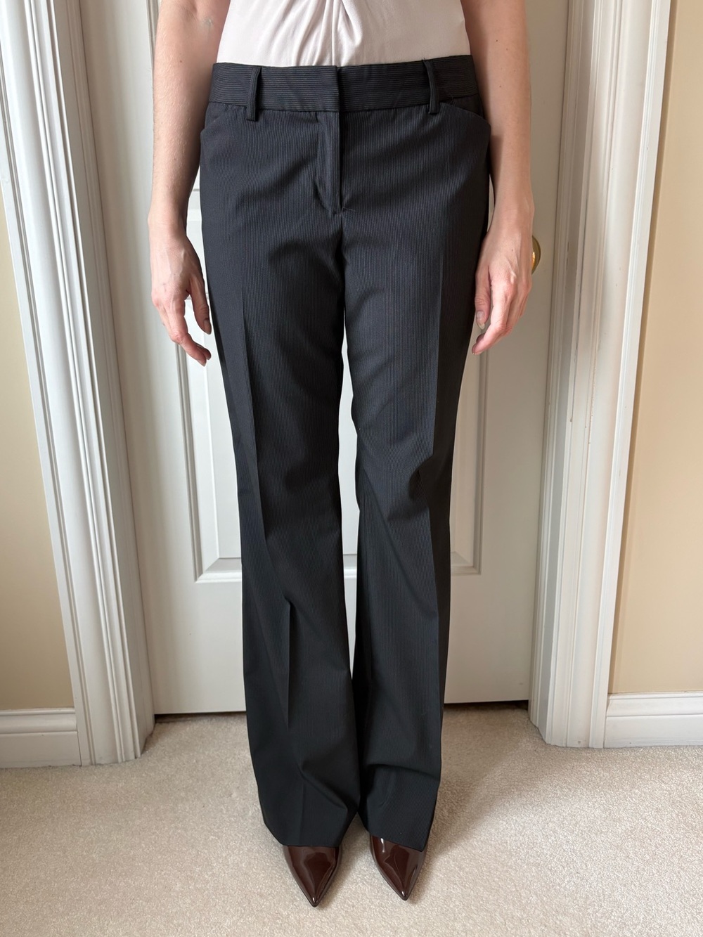 Express Editor Pants Vintage 2006 Black Women's Tailored Dress Pants Pinstripe